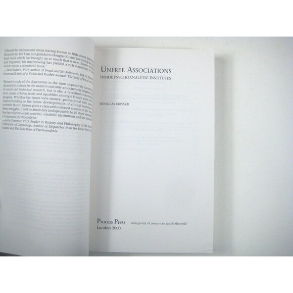 Unfree Associations Inside Psychoanalytic Institutes By Douglas Kirsner PPB - Picture 3 of 8